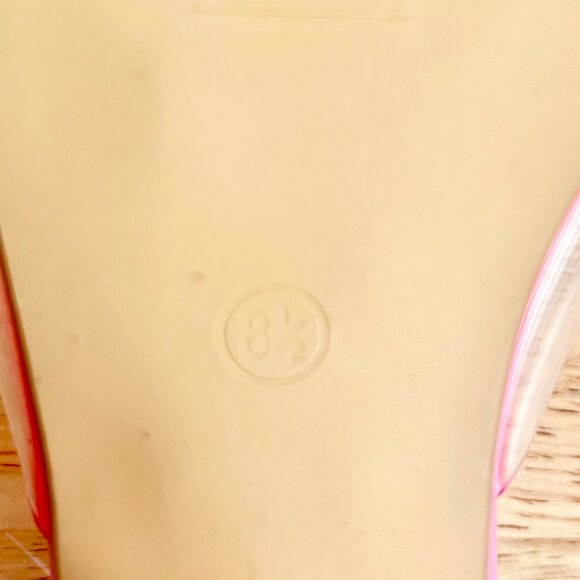 Women's 8.5 Hot Pink/Clear Block Heel Square Toe Mule Slide Summer Sandals - Picture 11 of 11